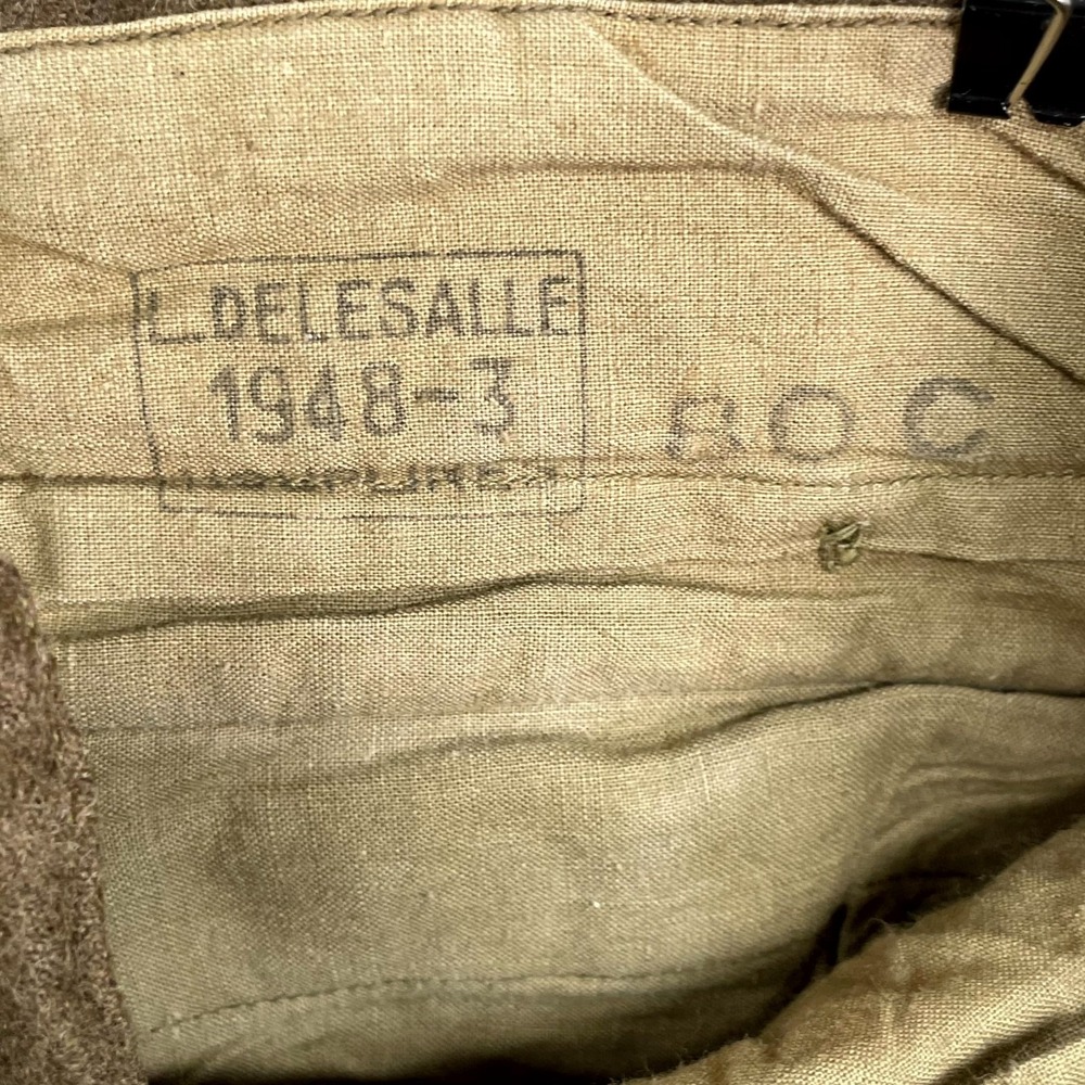 Vintage 1948 Belgian Military Field Pants Mens 27x28.5* Brown Wool Army Tactical - Picture 12 of 14